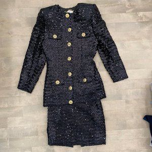 Vintage Matching Sequin Powersuit 2 piece (Sylvane Mainville)